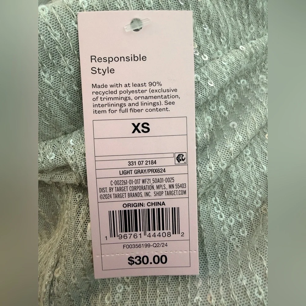 Mid-Rise Wide Leg Holiday Sequin Pants - Wild Fable Gray/Silver NWT